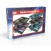 Backgammon 38 cm blauw m.rode bies.