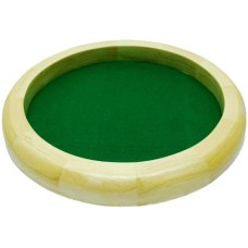 Dobbelpiste blank hout rond 35cm.groen vilt
* levertijd onbekend *