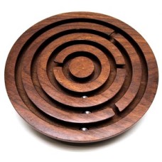 Geduld-kogel-spel rond palisand.hout 12,5 cm.