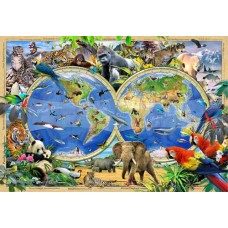 Wooden puzzle Animal Kingdom Map XL 600